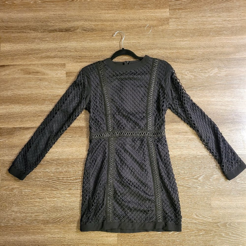 Black PrettyLittleThing Bodycon Mini Dress, Size US 8